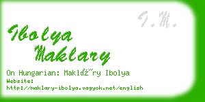 ibolya maklary business card